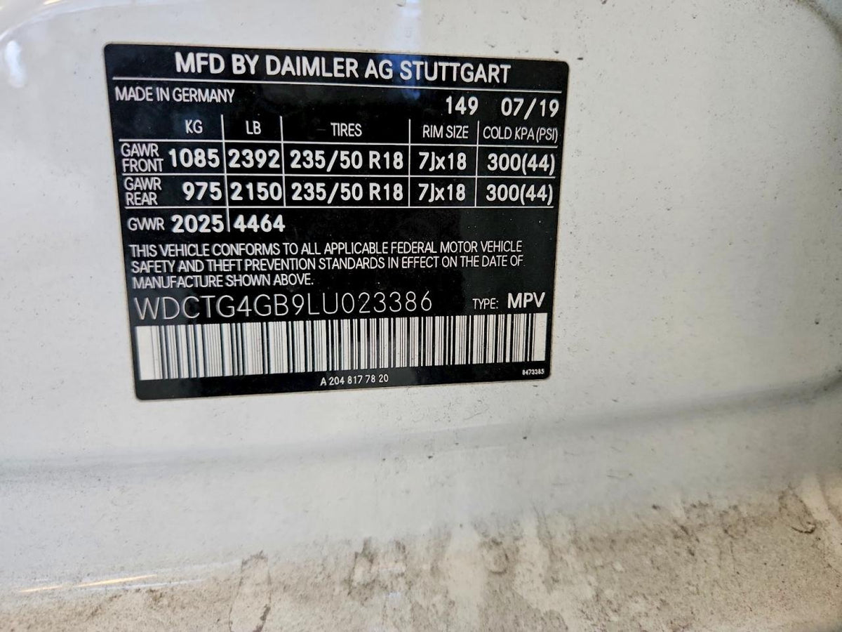 Parting Out- 2020 Mercedes-Benz GLA250 X156 4MATIC- 254