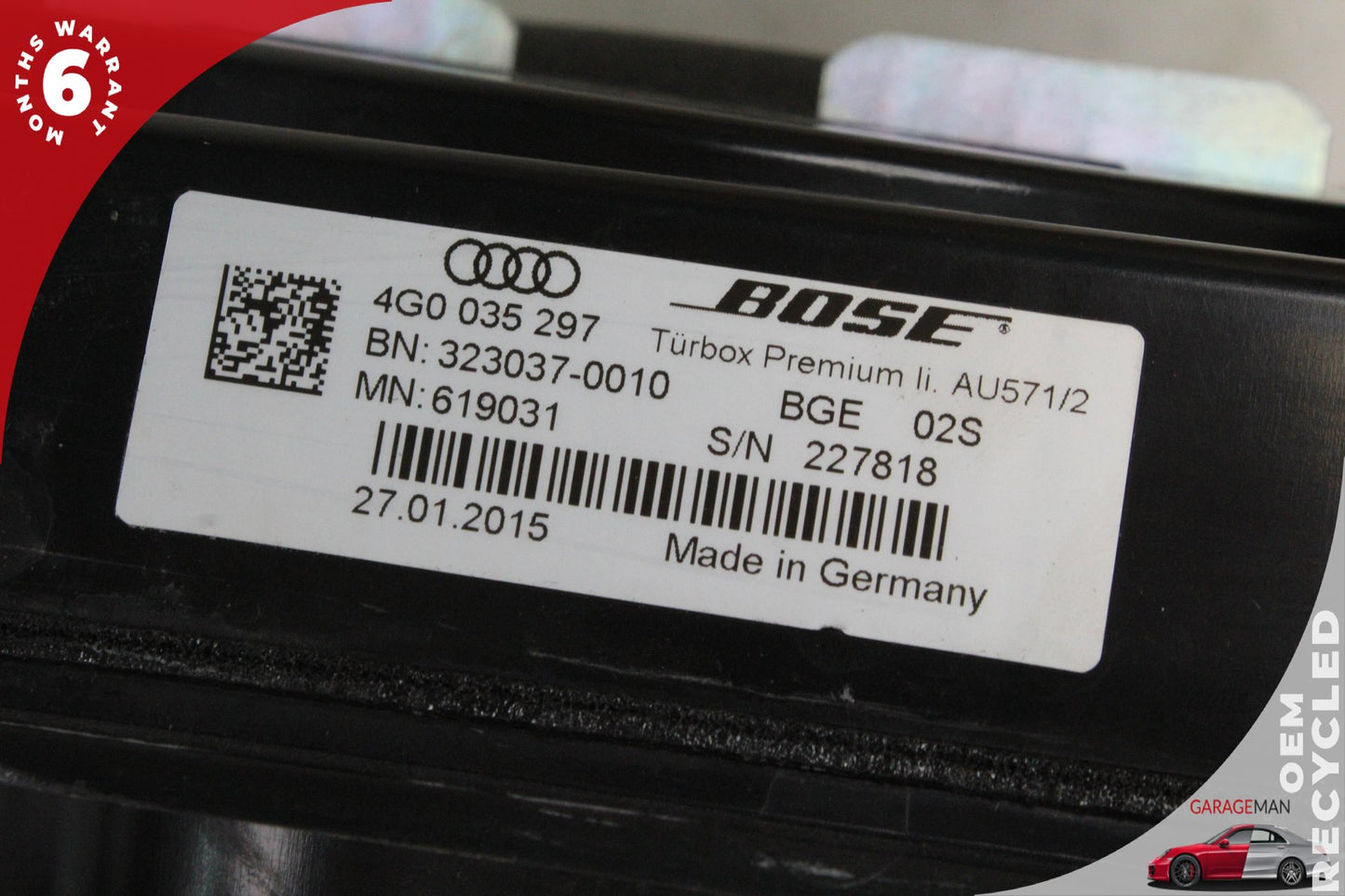 2012-2018 Audi A6 C7 Sedan Front Left Door Audio Subwoofer Speaker 4G8035297A