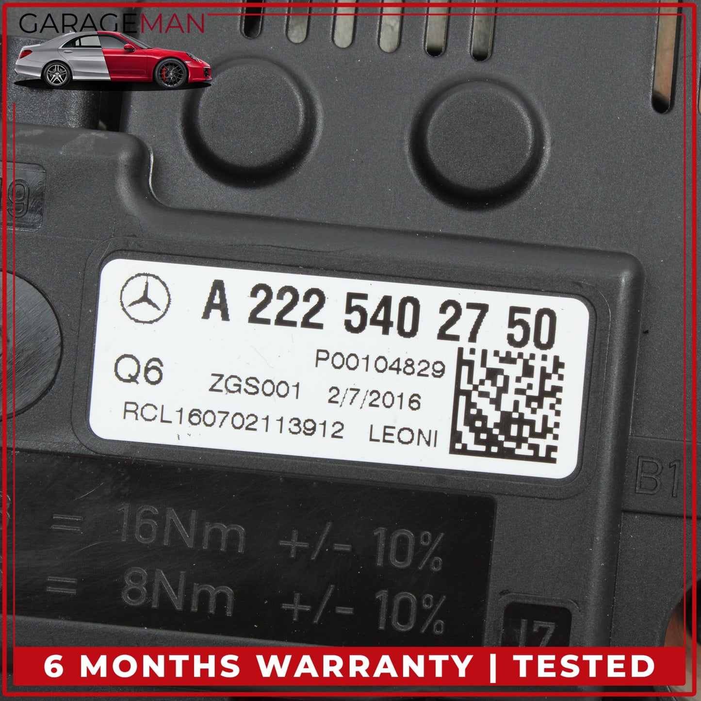 2014-2017 Mercedes W222 S550e Rear Trunk Fuse Relay Junction Box 2225402750 OEM