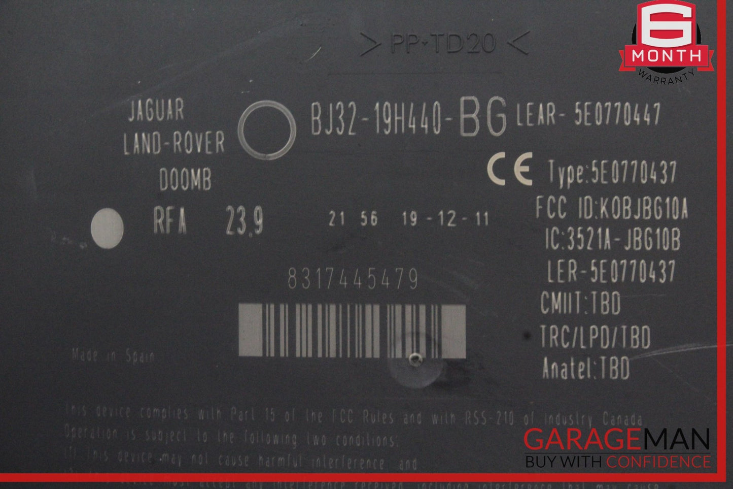 2010-2013 Land Rover LR4 Theft Locking Electronic Control Module BJ3219H440BG