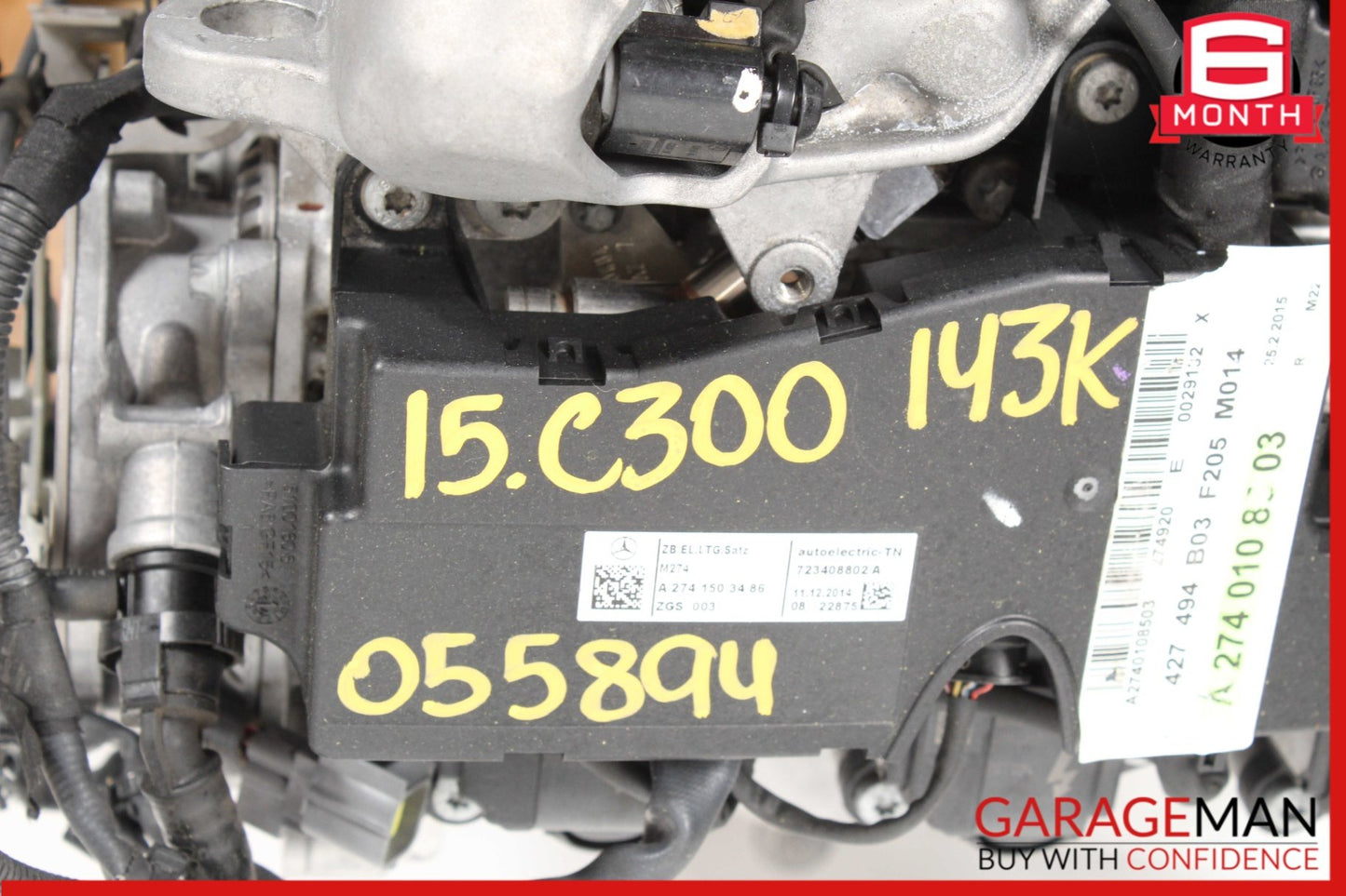 15-20 Mercedes W205 C300 SLC300 M274 2.0 L4 Engine Motor Block Assembly 143K