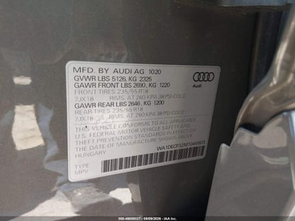 Parting Out- 2021 Audi Q3 Quattro F3- 262