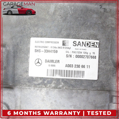 2015-2020 Mercedes W222 S550e GLC350e A/C Air Conditioning Compressor Sanden OEM