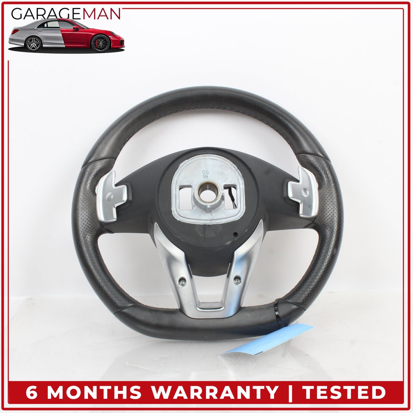 2015-2020 Mercedes W205 C300 Flat Bottom Steering Wheel w/ Paddle Shifters OEM