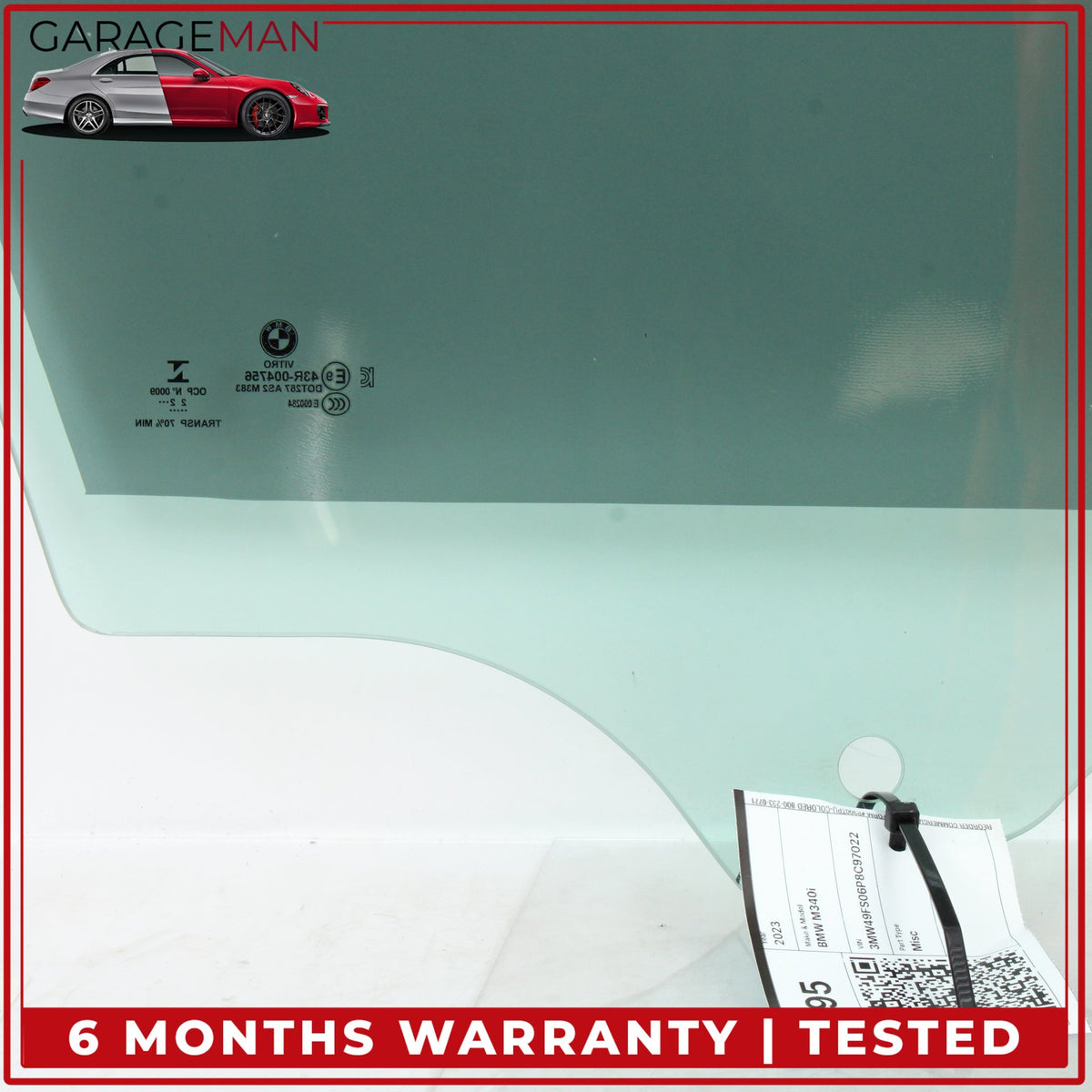 2019-2025 BMW M340i G20 Front Left Door Window Glass 7432229 OEM