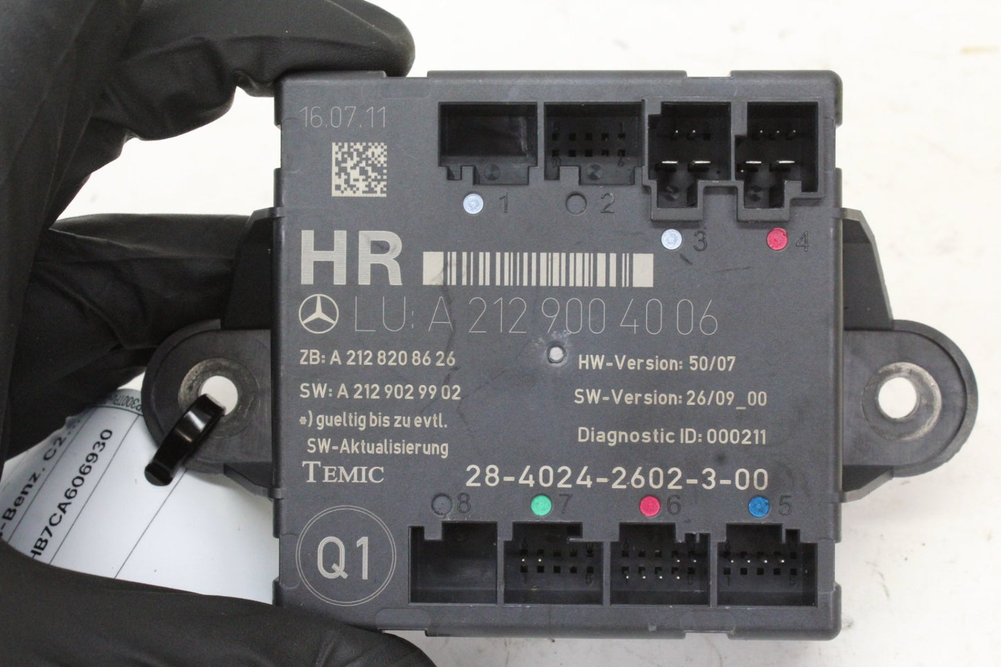 2008-2014 Mercedes C250 CDI W204 Right Rear Door Control Module 2129004006
