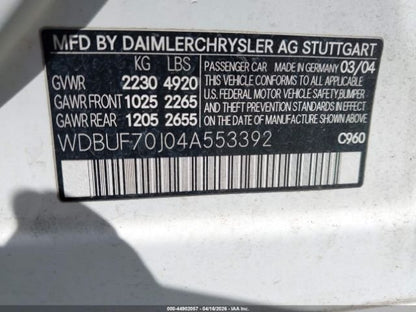 Parting Out- 2004 Mercedes-Benz E500 W211- 106