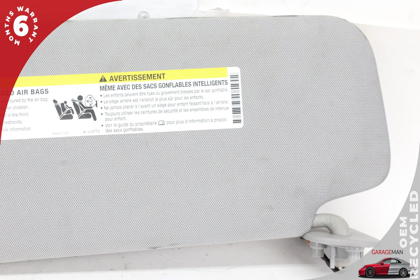2014-2019 Chevrolet Silverado 1500 Front Right Side Sun Visor Gray 544908429 OEM