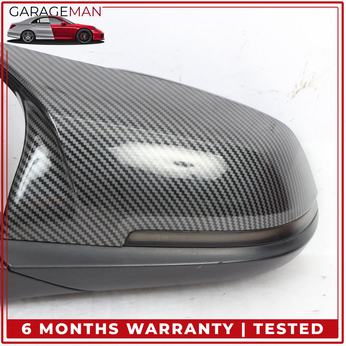 2012-2018 BMW 328i F30 Front Left Side Door Rear View Mirror Carbon Fiber OEM
