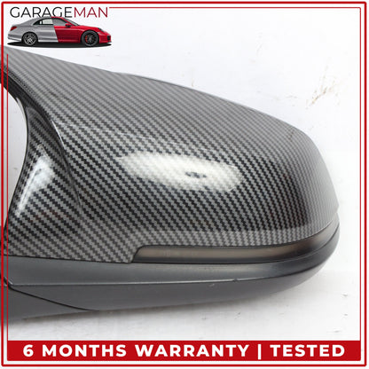 2012-2018 BMW 328i F30 Front Left Side Door Rear View Mirror Carbon Fiber OEM