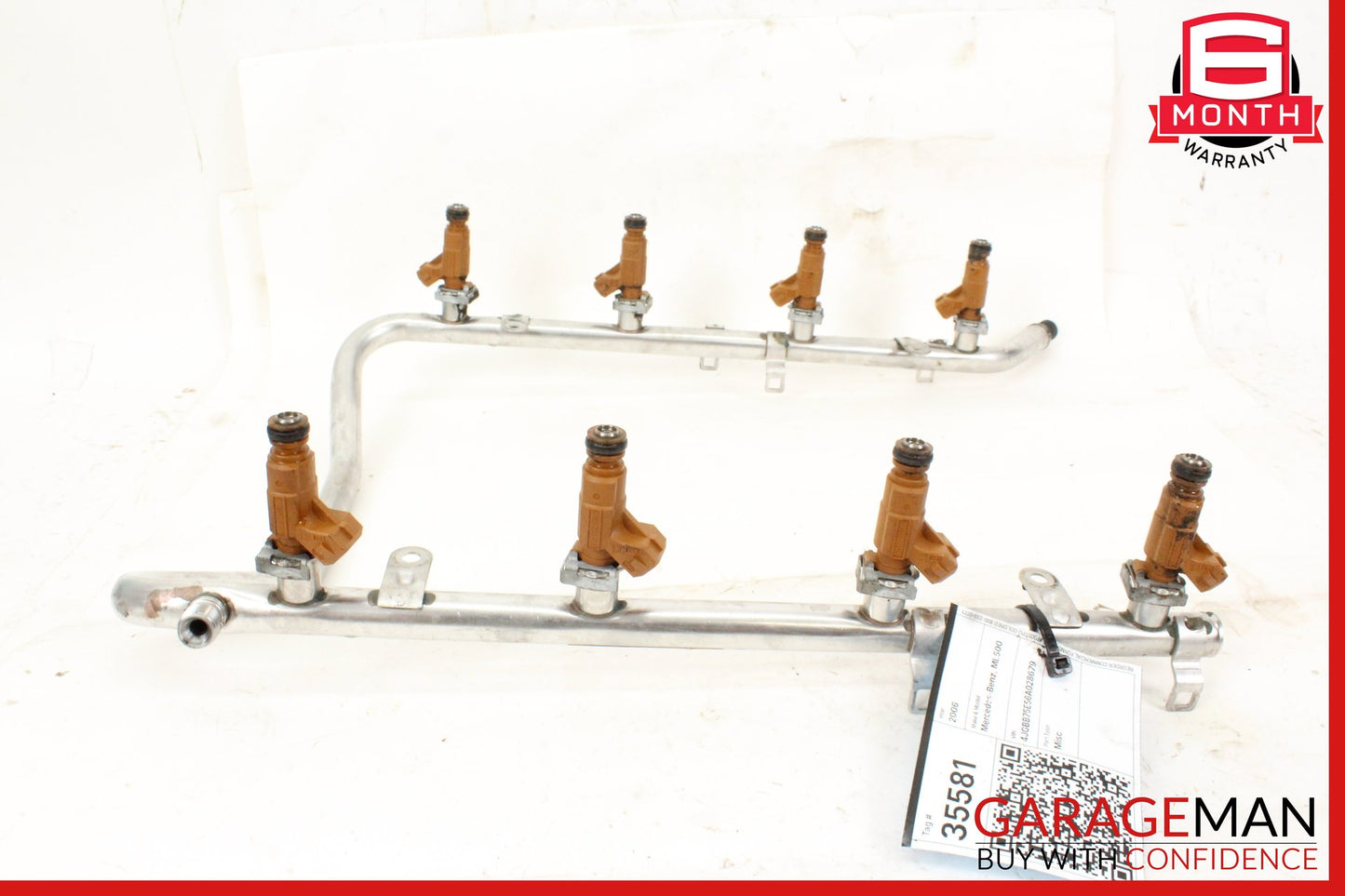 00-06 Mercedes-Benz ML500 W164 SUV Fuel Rail Line w/ Injectors 1130700595