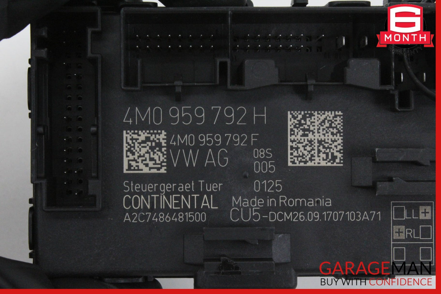 2017-2024 Audi A4 Sedan Right Front Door Control Module 4M0959792H OEM