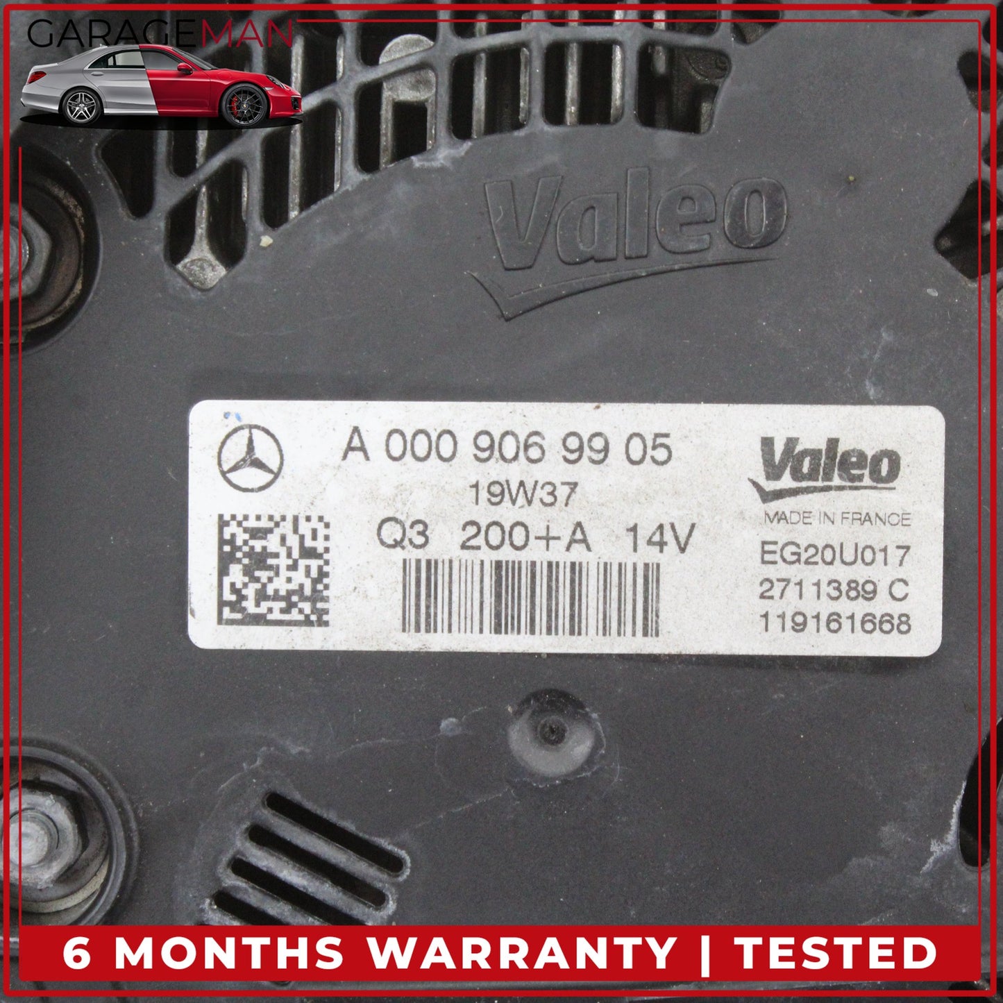 2019-2023 Mercedes W205 C300 GLC300 Engine Alternator Generator 0009069905 OEM
