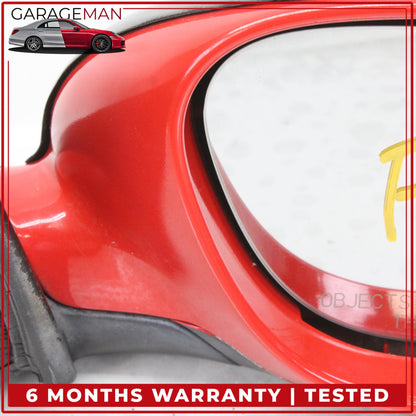 1999-2005 Porsche 911 Right Door Rear View Mirror Red w/ Carbon Fiber Cover OEM