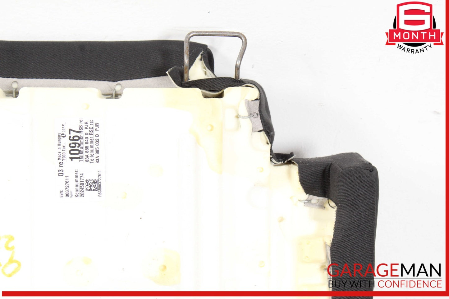 2019-2024 Audi Q3 Quattro AWD Rear Seat Cushion Bottom Lower 83A885040 OEM