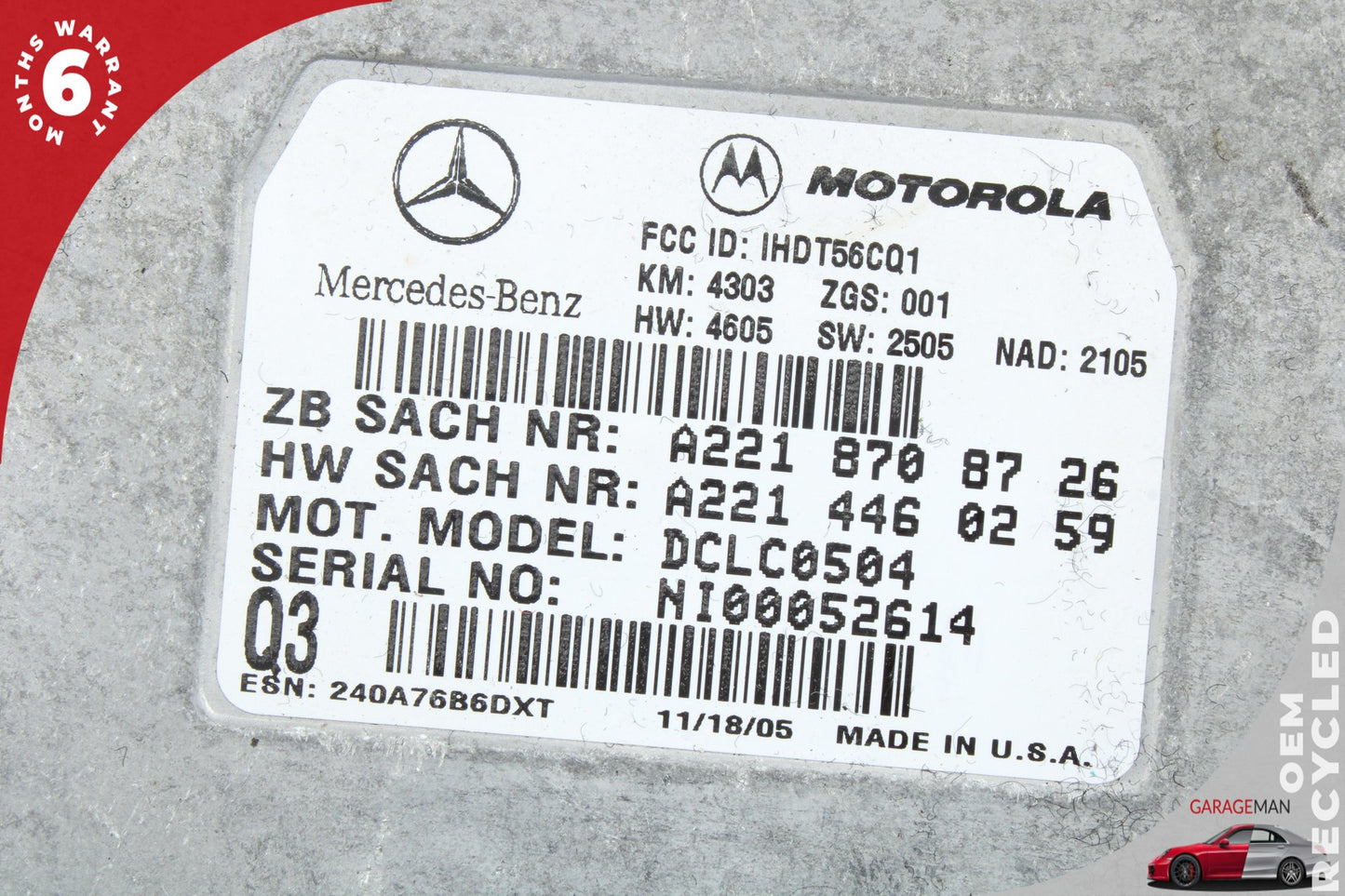 2007-2014 Mercedes W221 S550 Voice Communication Control Module 2218708726 OEM