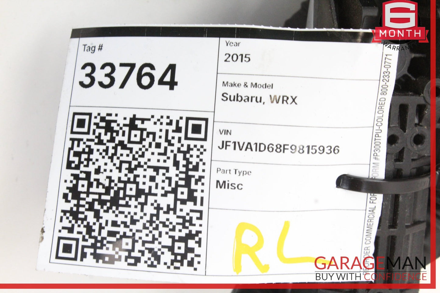 2015-2021 Subaru WRX Rear Left Side Door Exterior Handle 62142FJ010 OEM