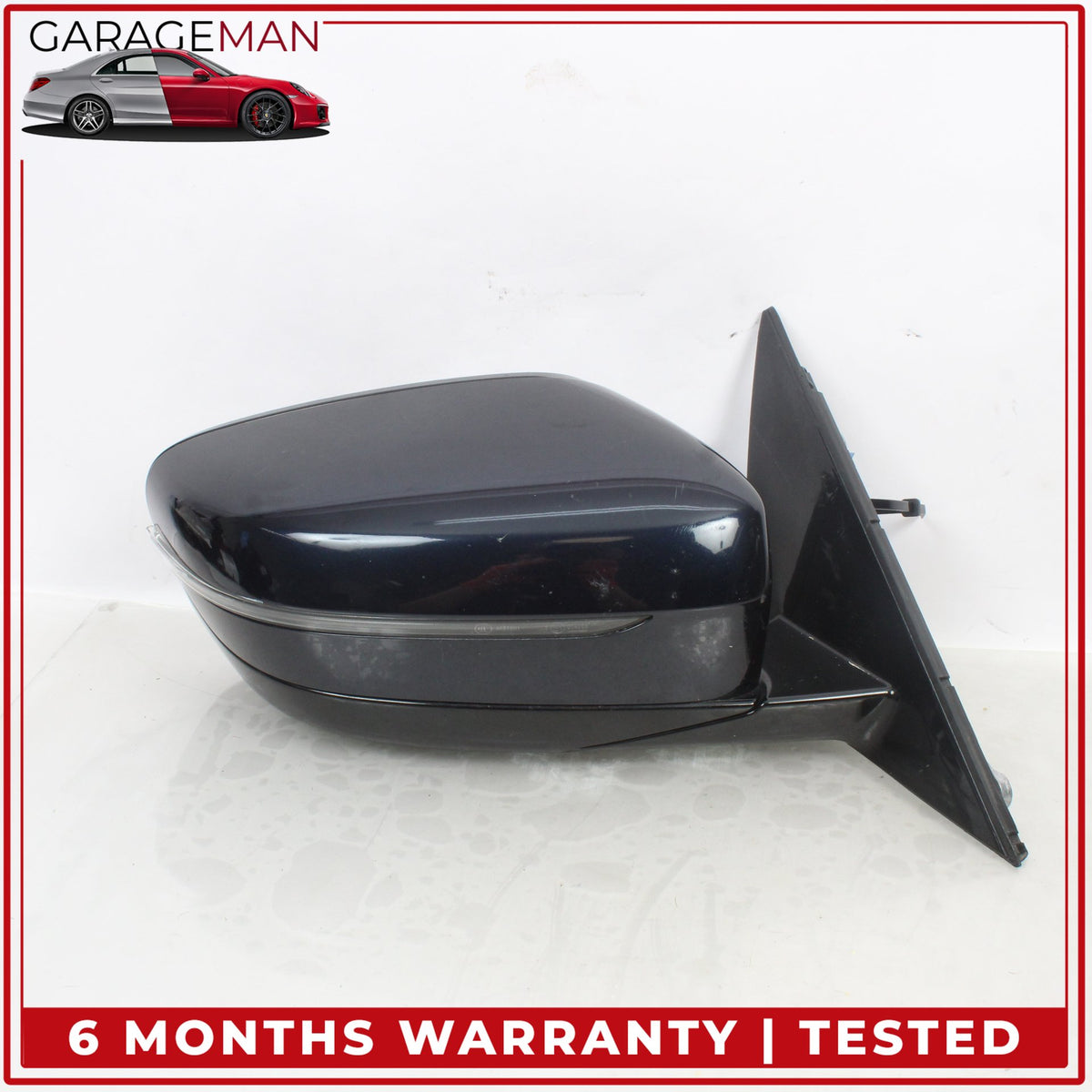 2017-2023 BMW 530e Right Door Rear View Mirror w/ Blind Spot Blue Metallic OEM