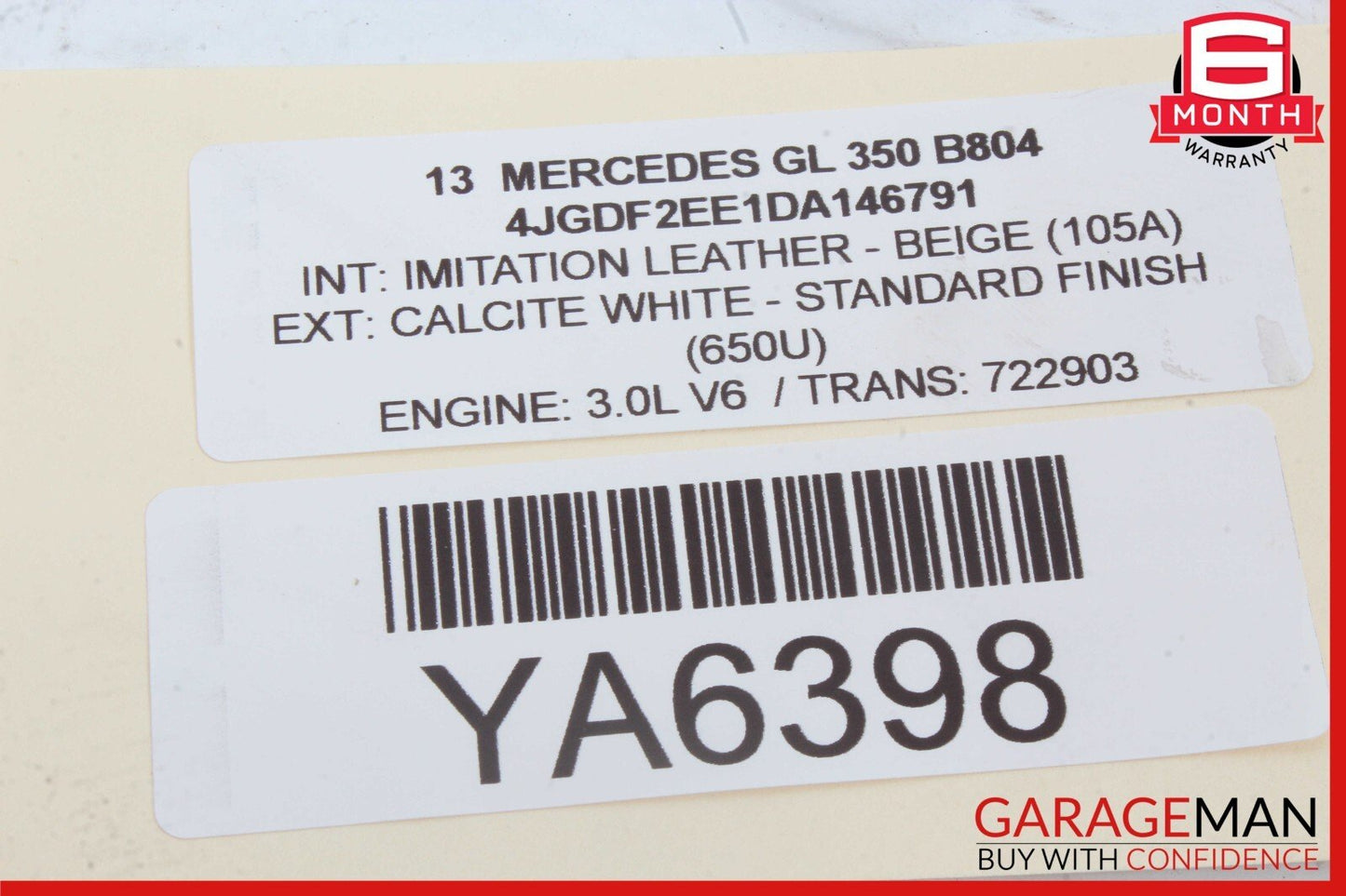 13-16 Mercedes X166 GL350 GL450 GL350 Roof Curtain Air Bag Left Driver Side OEM