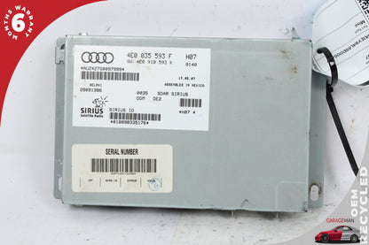 2007-2009 Audi Q7 SUV Sirius Satellite Audio Radio Receiver 4E0035593F OEM