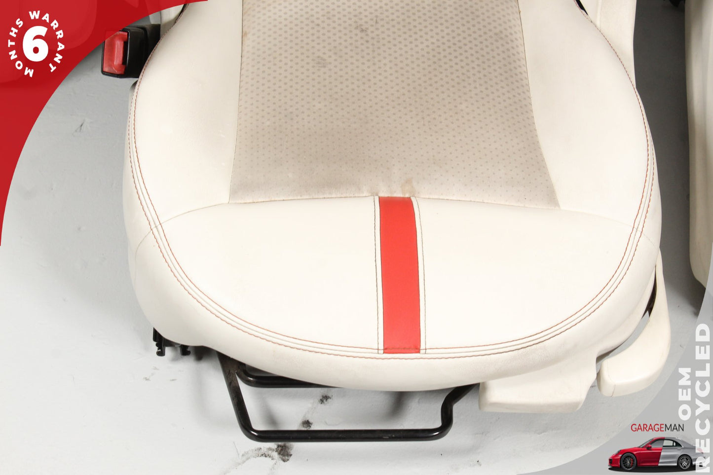 2013-2019 Fiat 500e Front and Rear Complete Seat Assembly White and Red OEM
