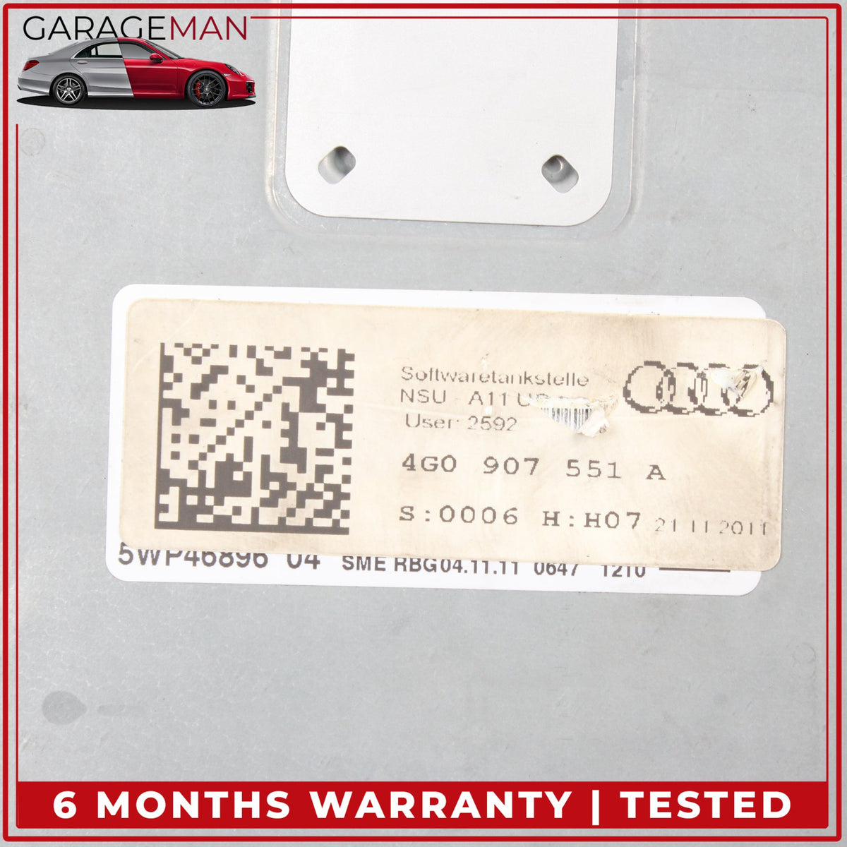 2012-2015 Audi A7 A6 3.0L Engine Computer Control Module Unit 4G0907551A OEM
