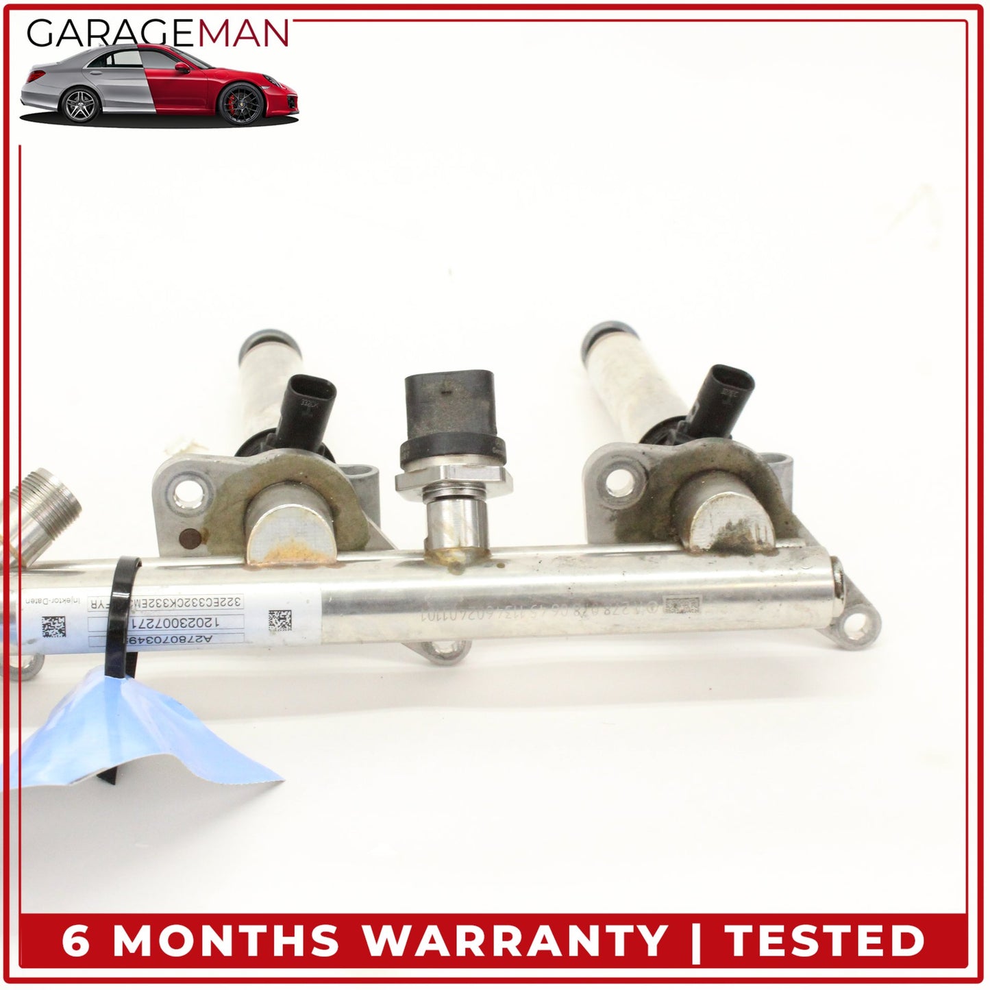 2011-2018 Mercedes W216 CL550 Fuel Injection Rail Line w/ Injectors Right Side