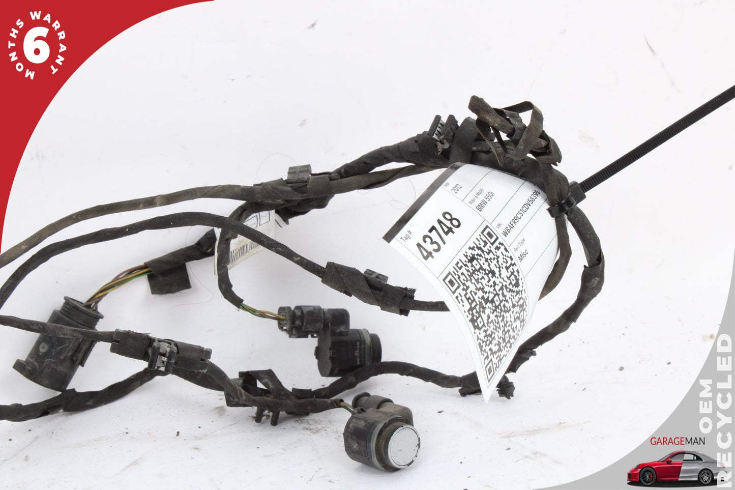 2011-2016 BMW 550i F10 Sedan Front Bumper Parking Sensor Wire Harness 9256061 Genuine