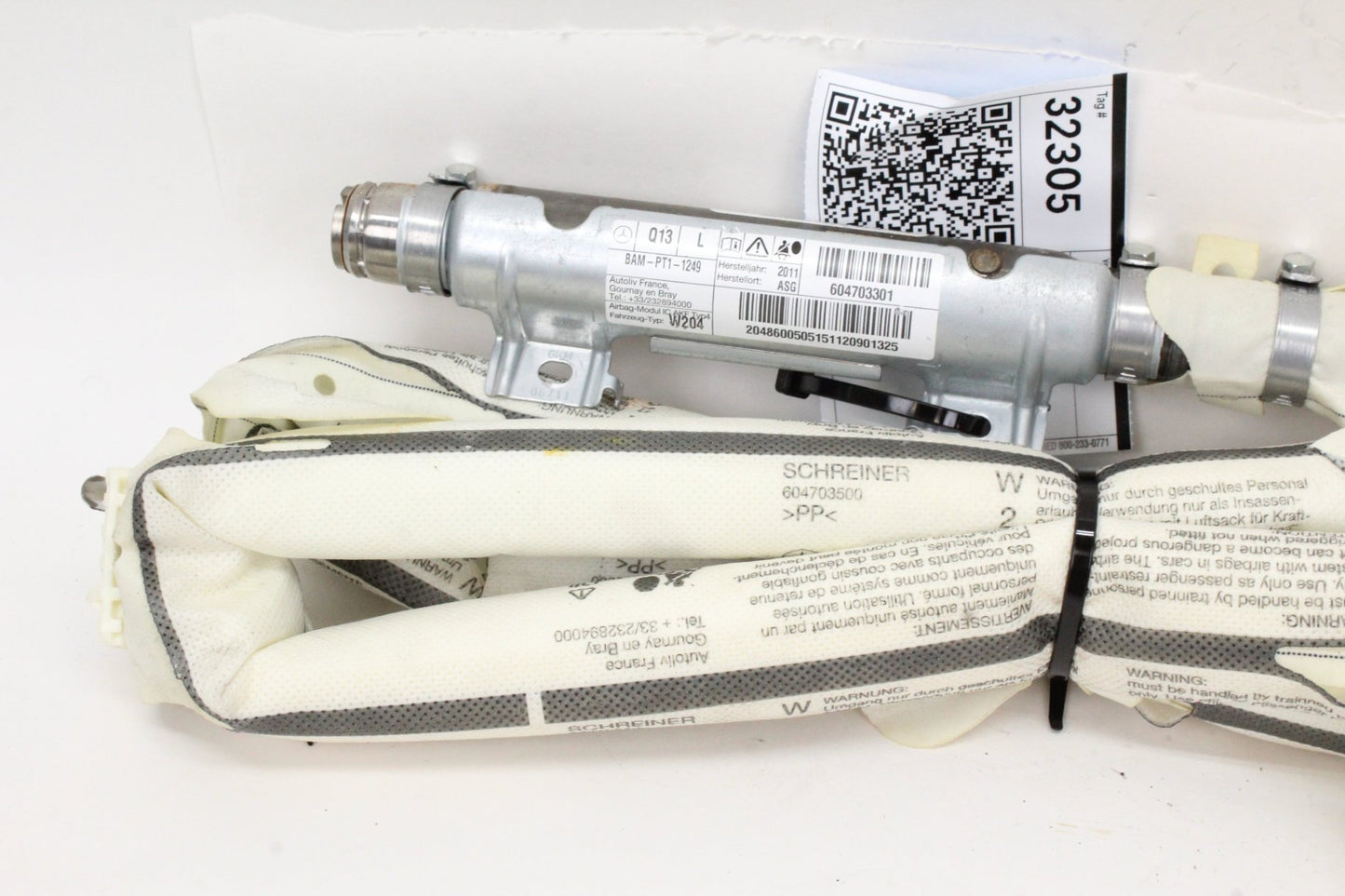 2008-2014 Mercedes C250 CDI W204 Left Roof Curtain Air Bag 2048600505