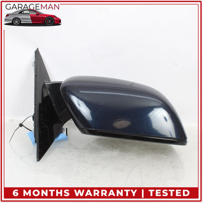 2017-2023 BMW 530e Right Door Rear View Mirror w/ Blind Spot Blue Metallic OEM