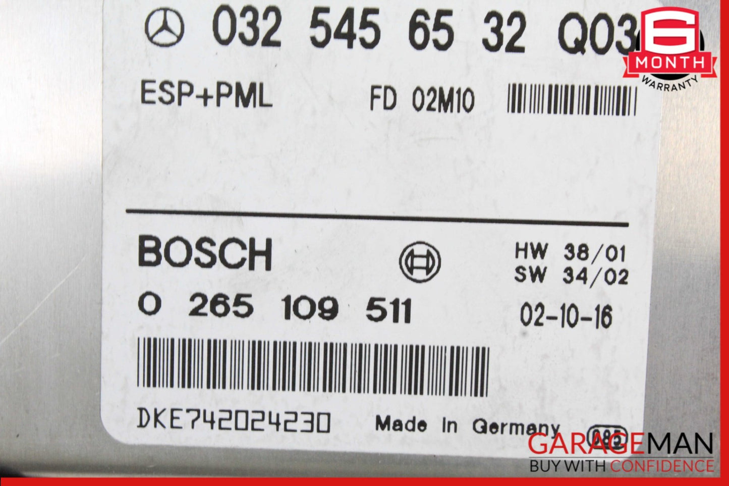2003-2006 Mercedes SL500 R230 ABS Brake Module 0325456532 Genuine OEM