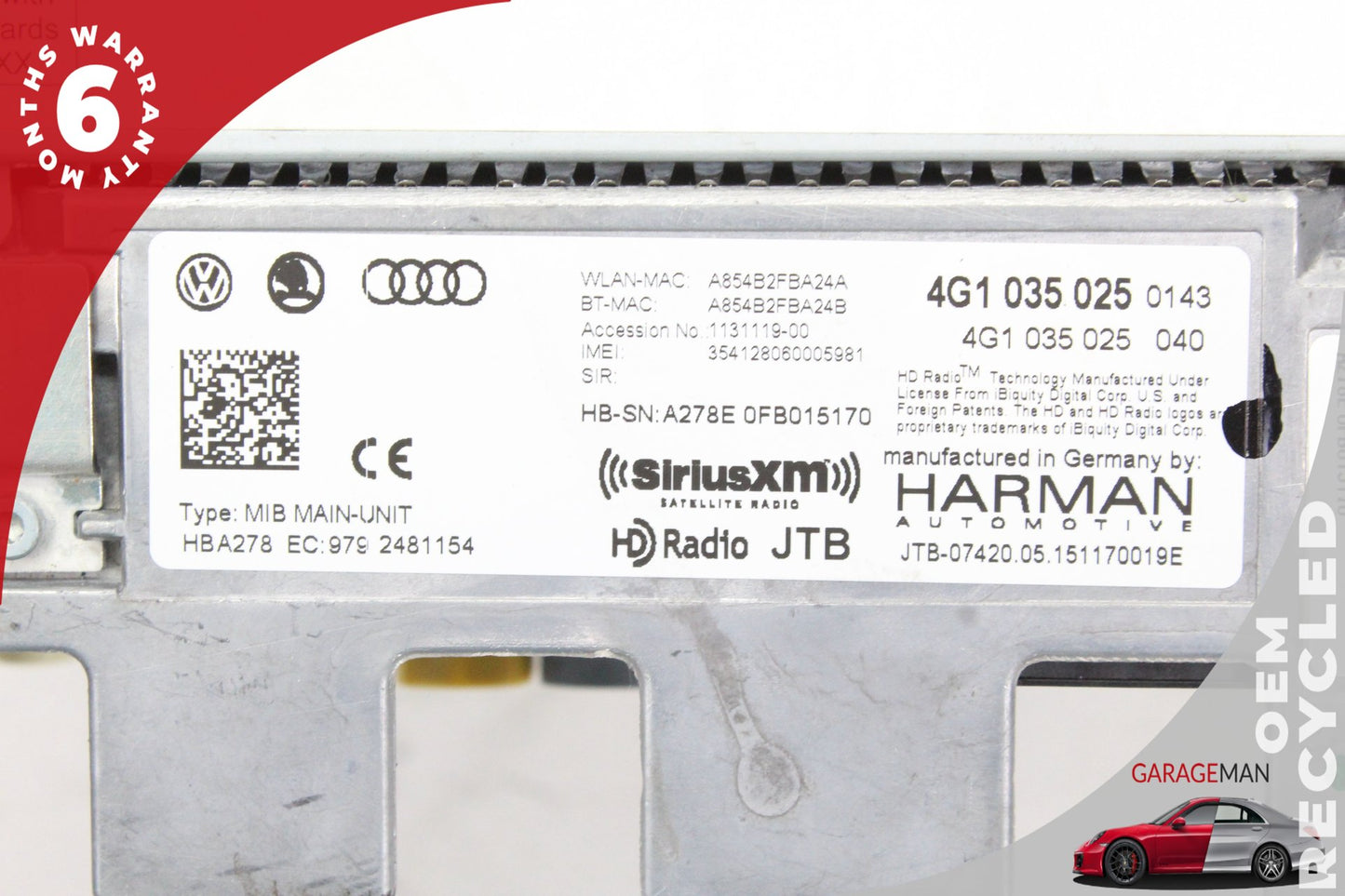 2012-2018 Audi A7 A6 Front Dash Dashboard Audio Radio CD Receiver 4G1035025 OEM