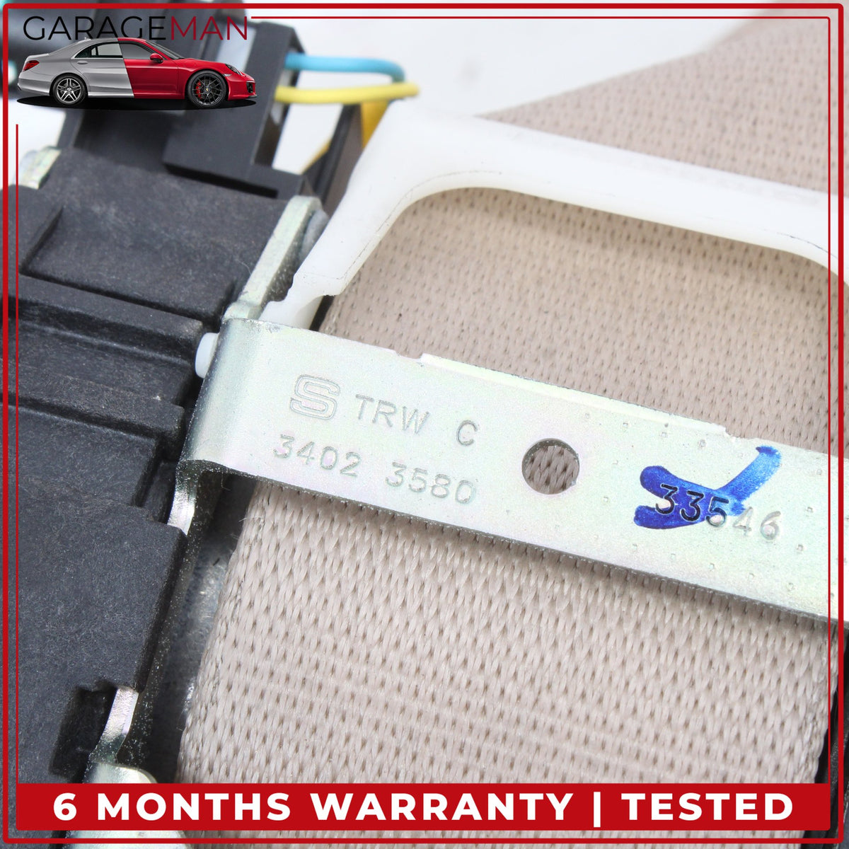 2010-2016 Porsche Panamera 970 Front Right Passenger Side Seat Belt Beige OEM