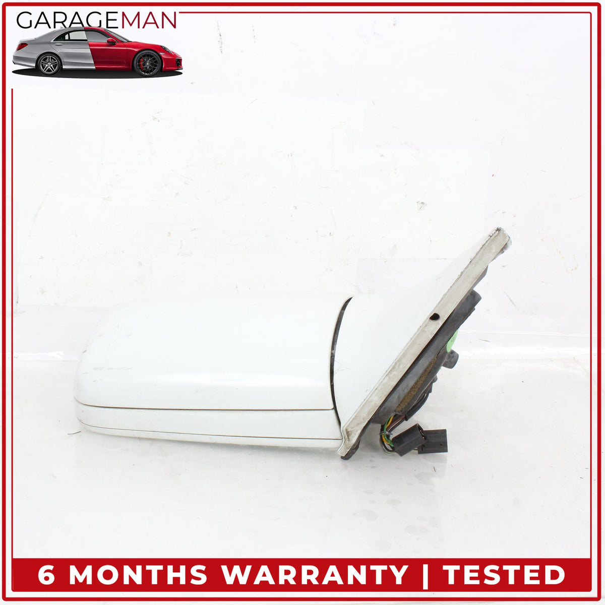 1992-1995 Mercedes W140 S500 Front Right Side Door Rear View Mirror White OEM