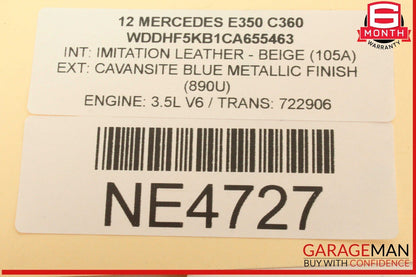 10-12 Mercedes W212 E350 E550 Left Driver Side Roof Curtain Airbag Air Bag OEM