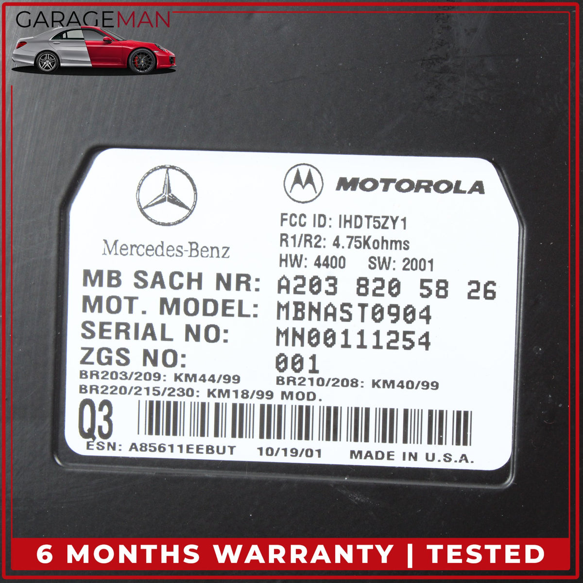 2000-2009 Mercedes W210 E320 Wagon Voice Command Control Module 2038205826 OEM