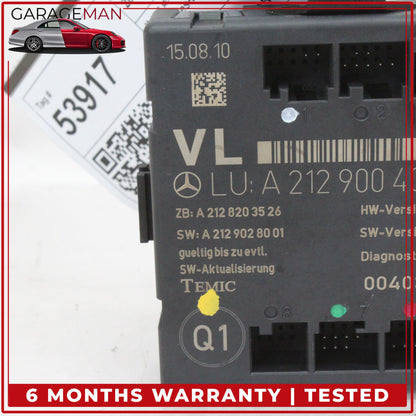 2008-2014 Mercedes W204 C300 Front Left Side Door Control Module 2129004002 OEM