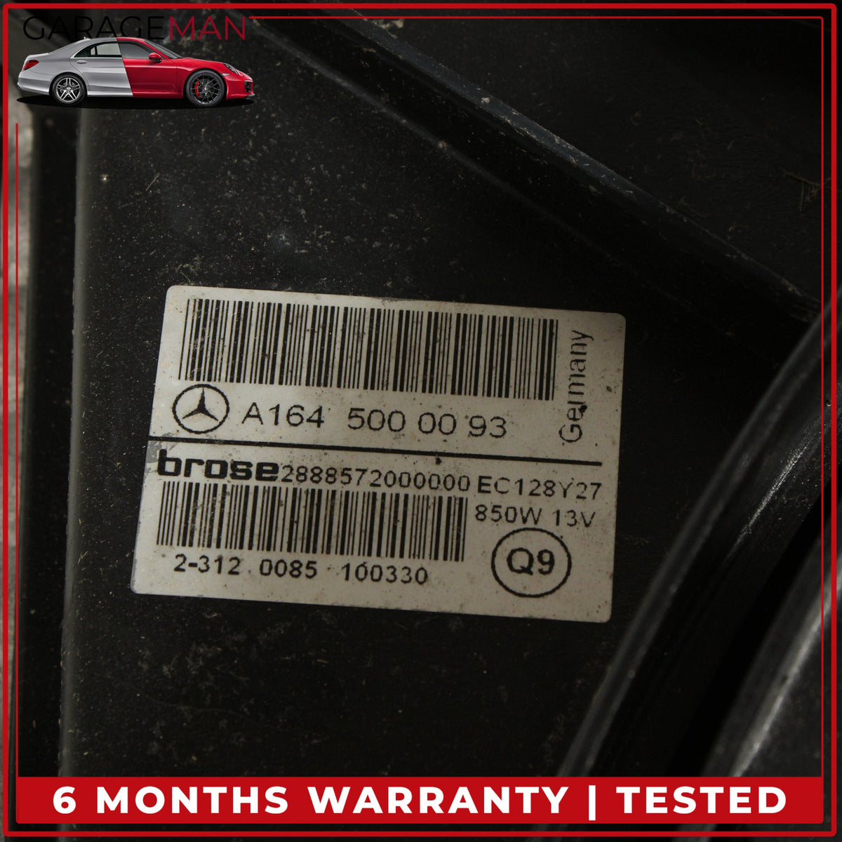 2010-2012 Mercedes W164 ML350 GL350 Engine Radiator Cooling Fan Motor Assy OEM
