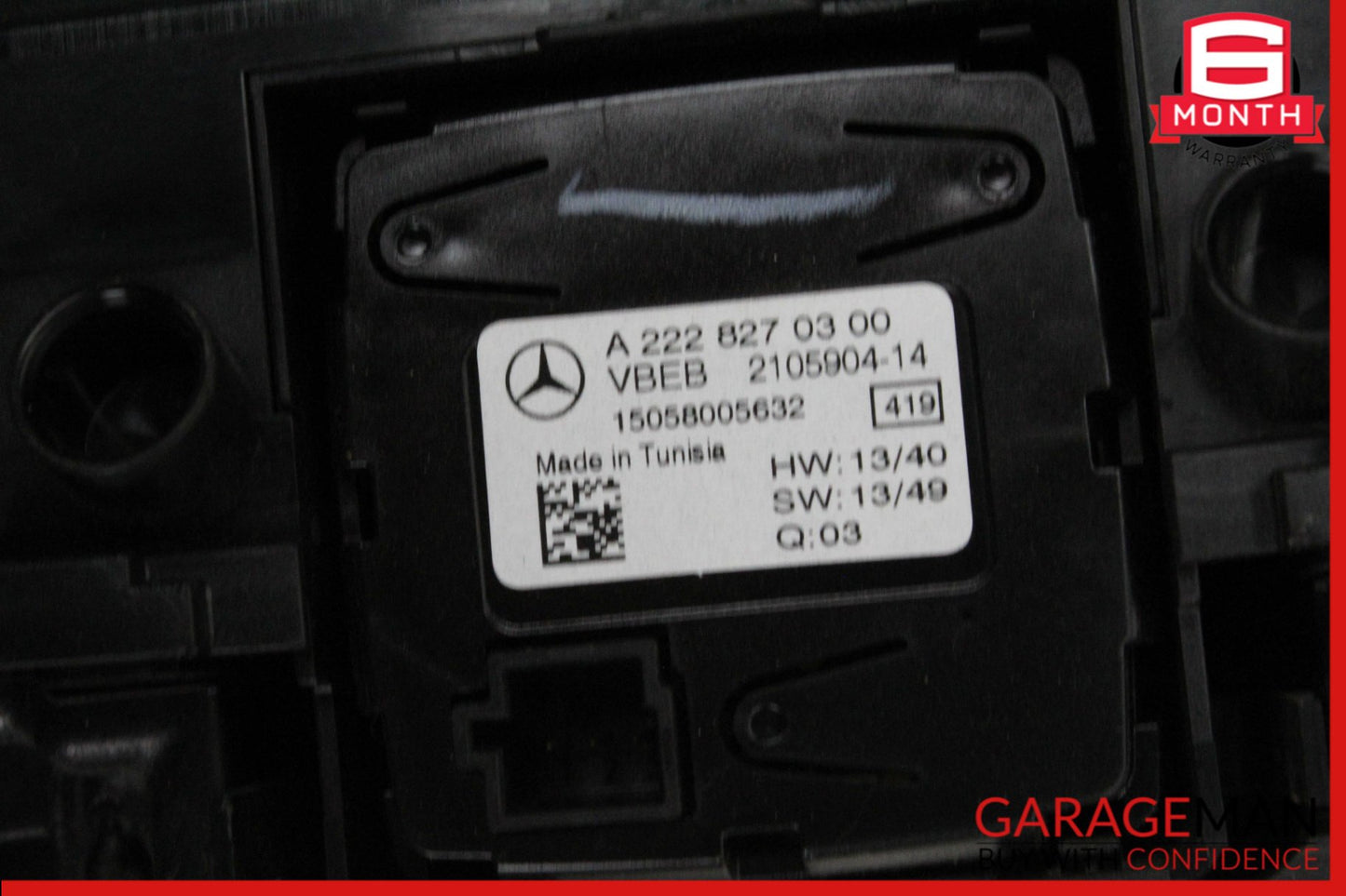 15-18 Mercedes W205 C300 Center Console Trim Bezel w/ Control Switch & Clock OEM