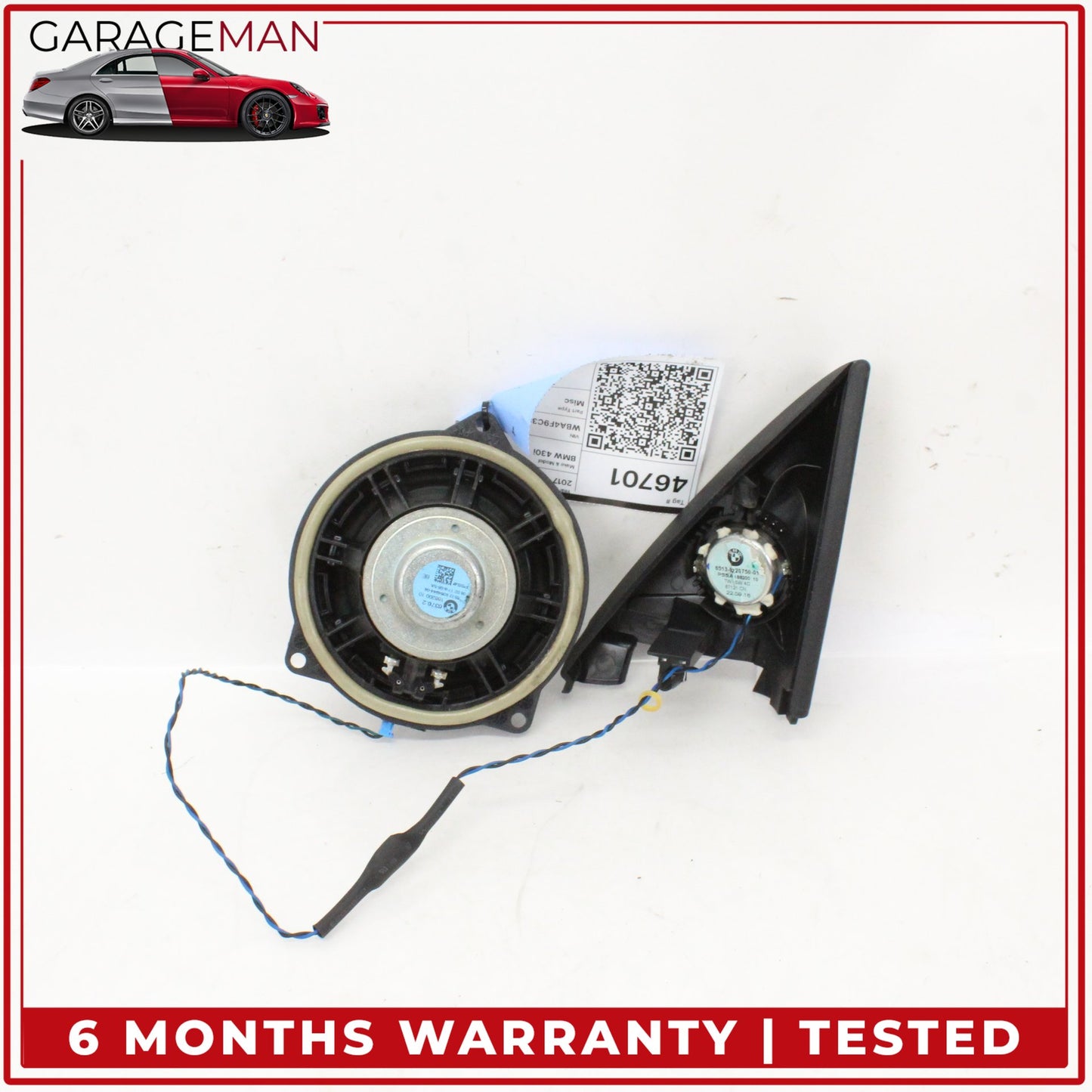 2014-2020 BMW 430i F36 Front Left Side Door and Tweeter Audio Speaker Set OEM