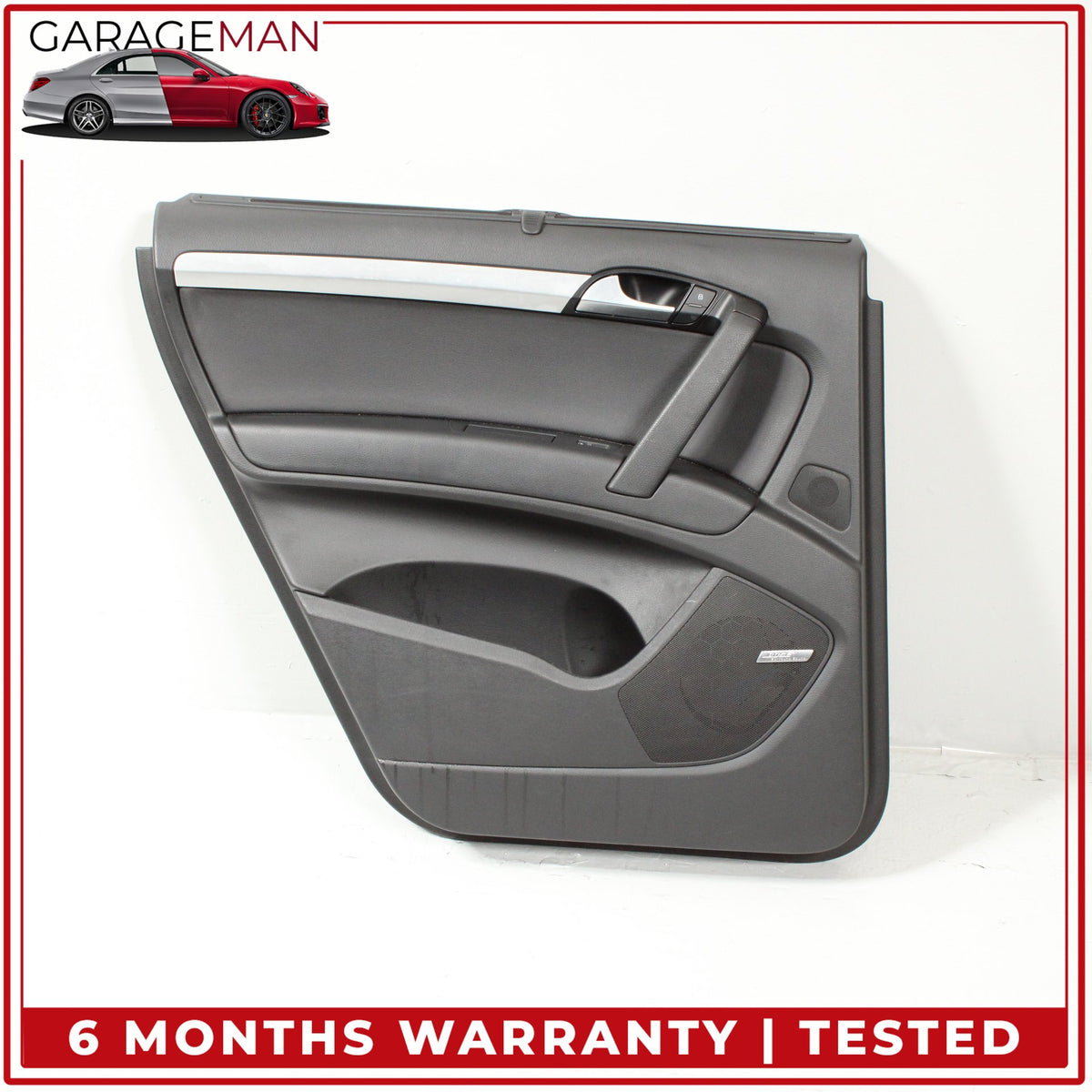 2007-2015 Audi Q7 Rear Left Side Interior Door Trim Panel w/ Sun Shade OEM