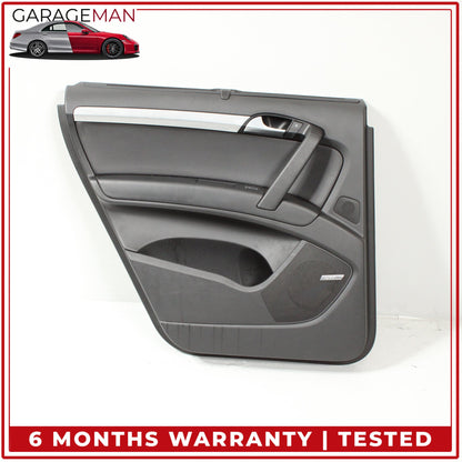 2007-2015 Audi Q7 Rear Left Side Interior Door Trim Panel w/ Sun Shade OEM