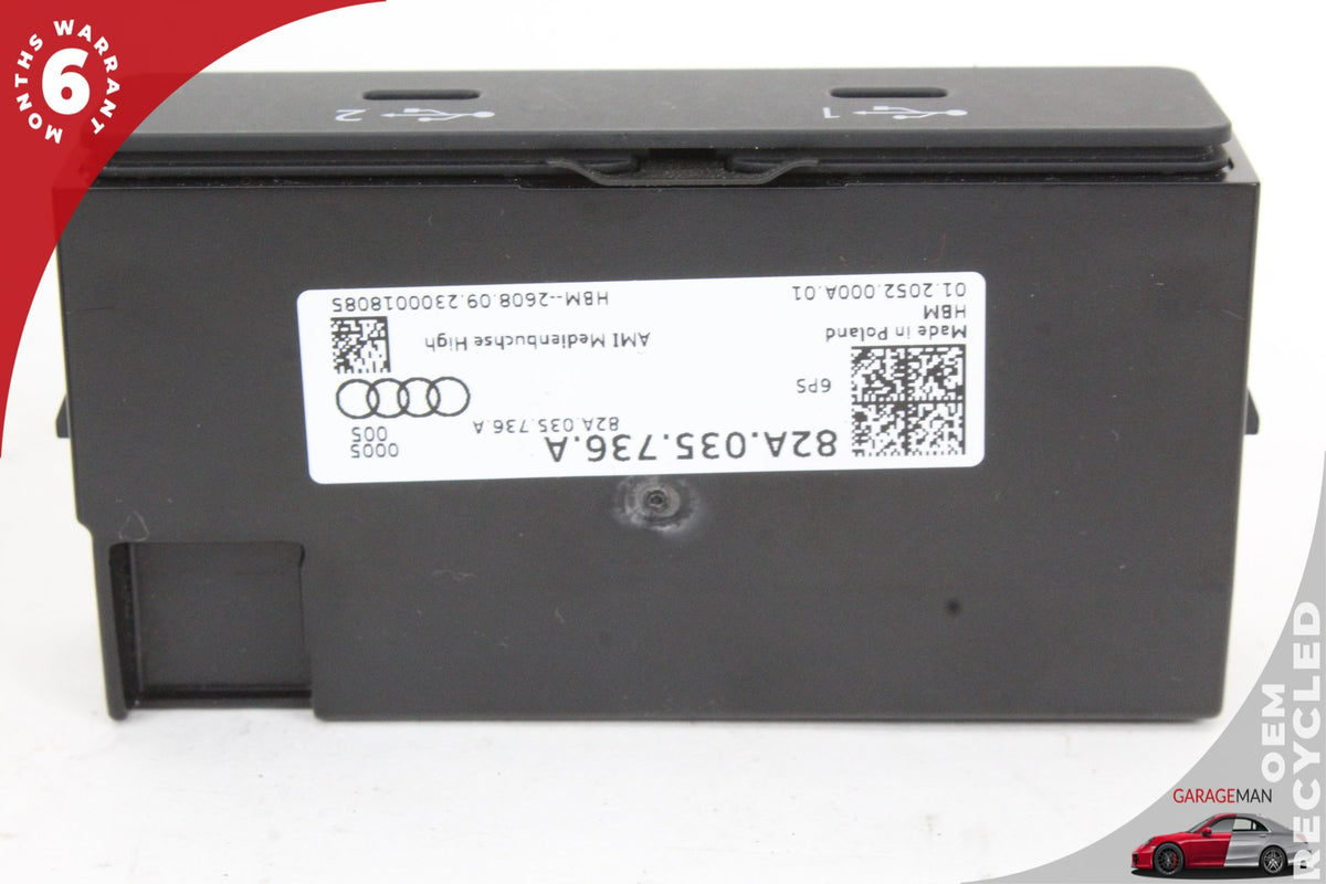 2022-2024 Audi A3 Sedan Audio Auxiliary Jack USB Port 82A035736A Genuine