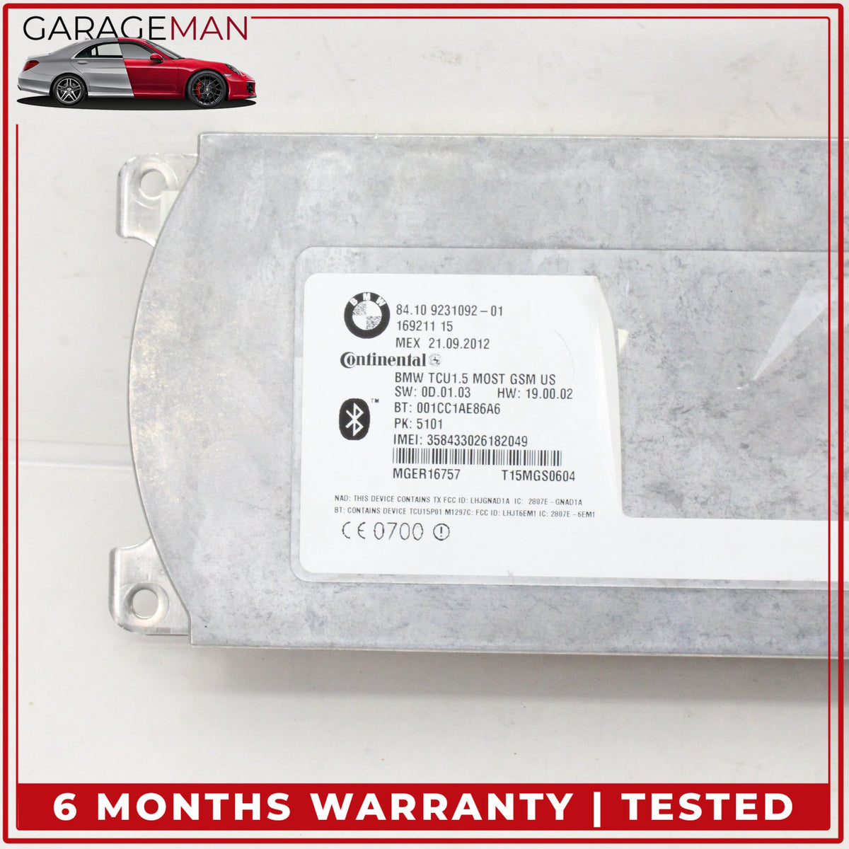 2011-2016 BMW 550i Bluetooth Telematics Communication Control Module 9231092 OEM