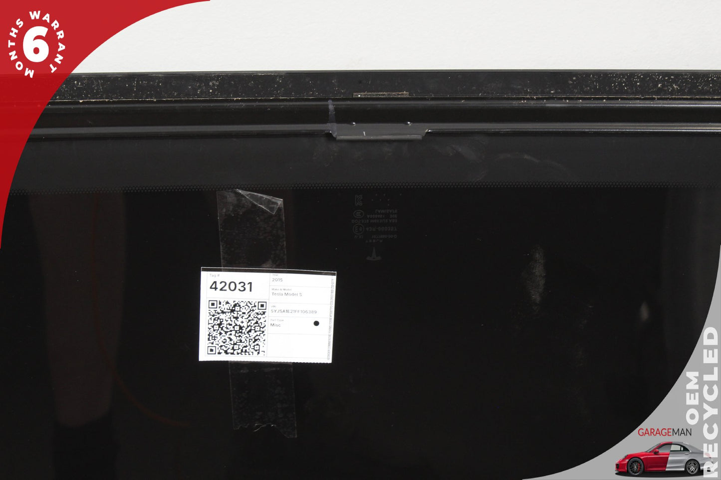 2012-2015 Tesla Model S 85D Front Panoramic Roof Moving Sunroof Glass 1053620S1C