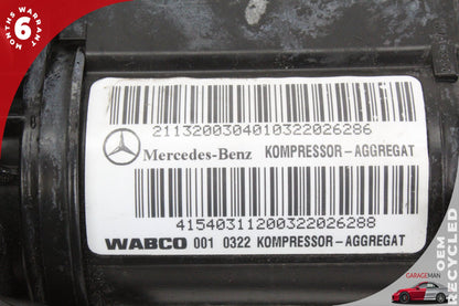 2000-2011 Mercedes W211 E500 Air Suspension Compressor Pump 2113200304 OEM