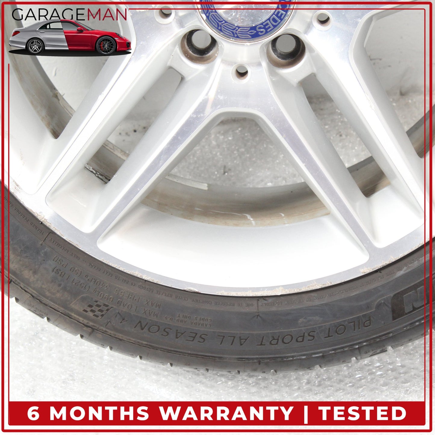 2011-2013 Mercedes W204 C250 Rear Wheel Rim w/ Tire 8.5JX17H2ET58 2044019702 OEM