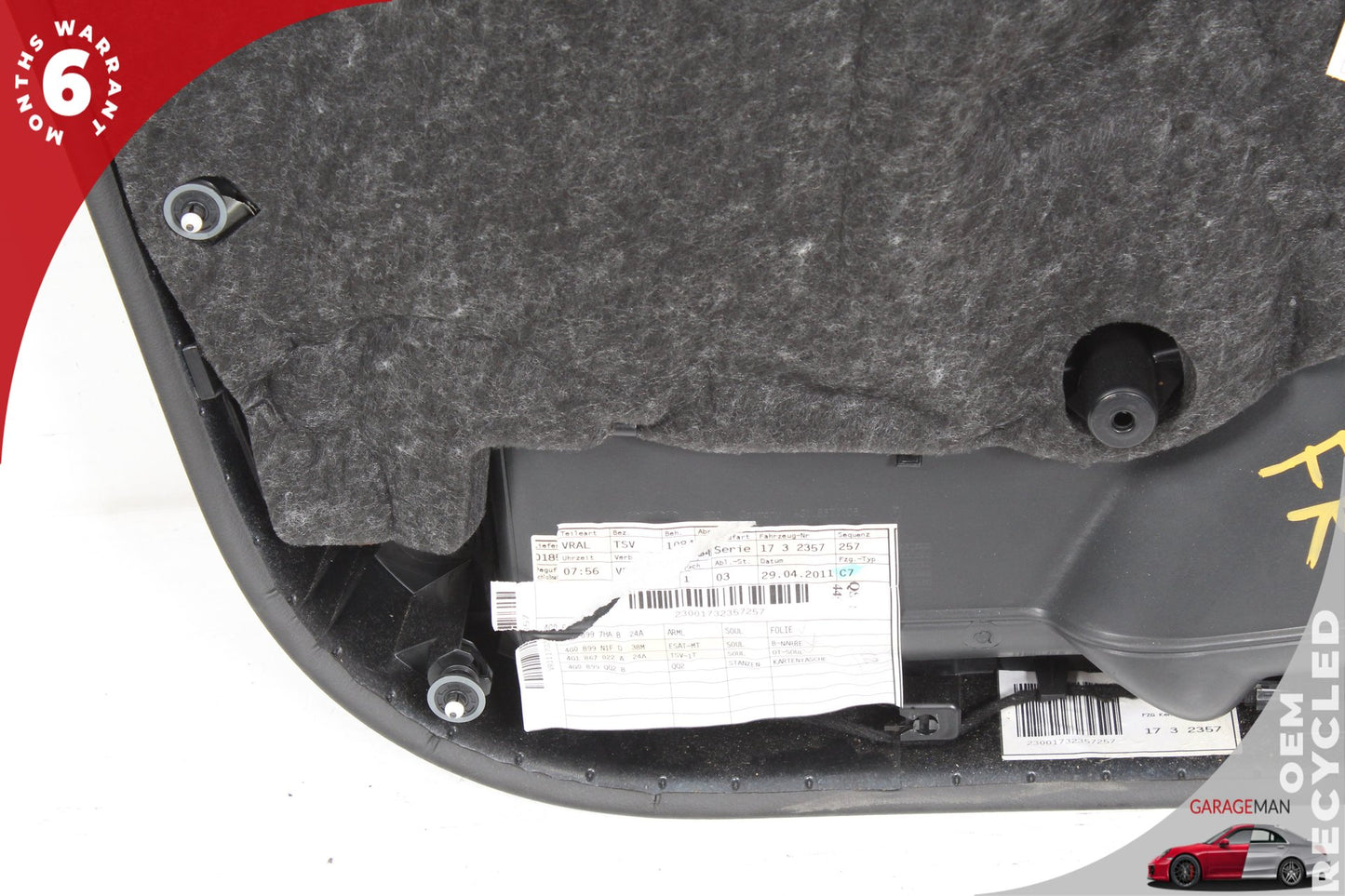 2012-2012 Audi A6 Front Right Interior Door Panel 4G1867022
