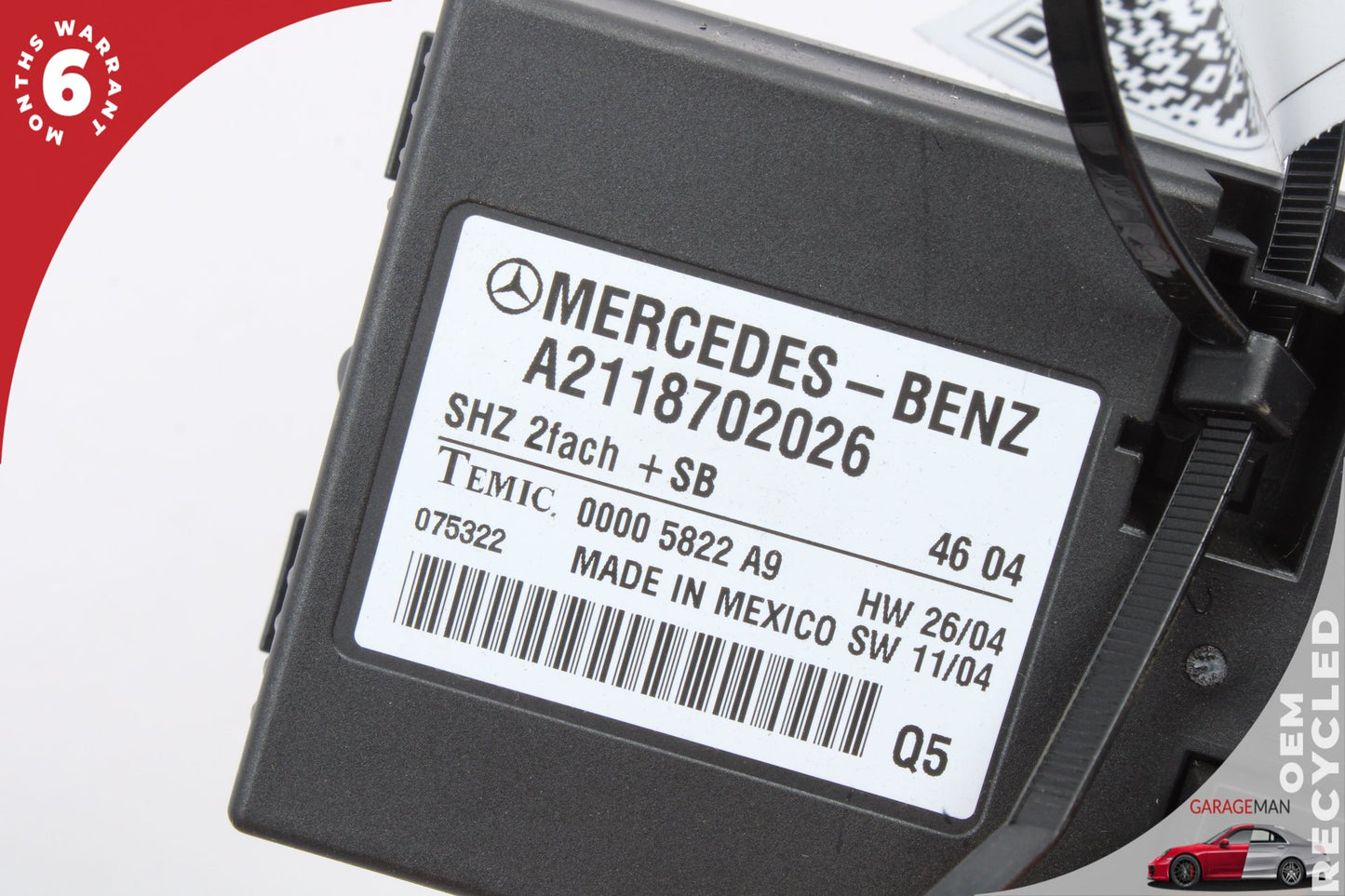 2006-2013 Mercedes W219 CLS550 Heated Seat Control Module Unit 2118702026 OEM