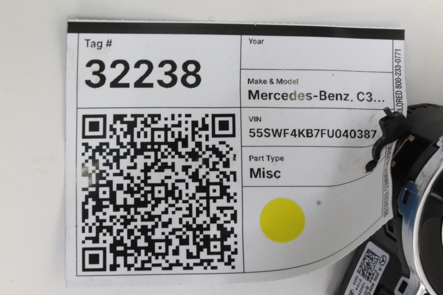 2015-2020 Mercedes-Benz C300 W205 Headlight Switch Control 2059056500 OEM